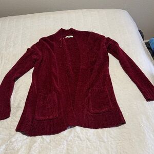 Elegant Burgundy Women's Cardigan